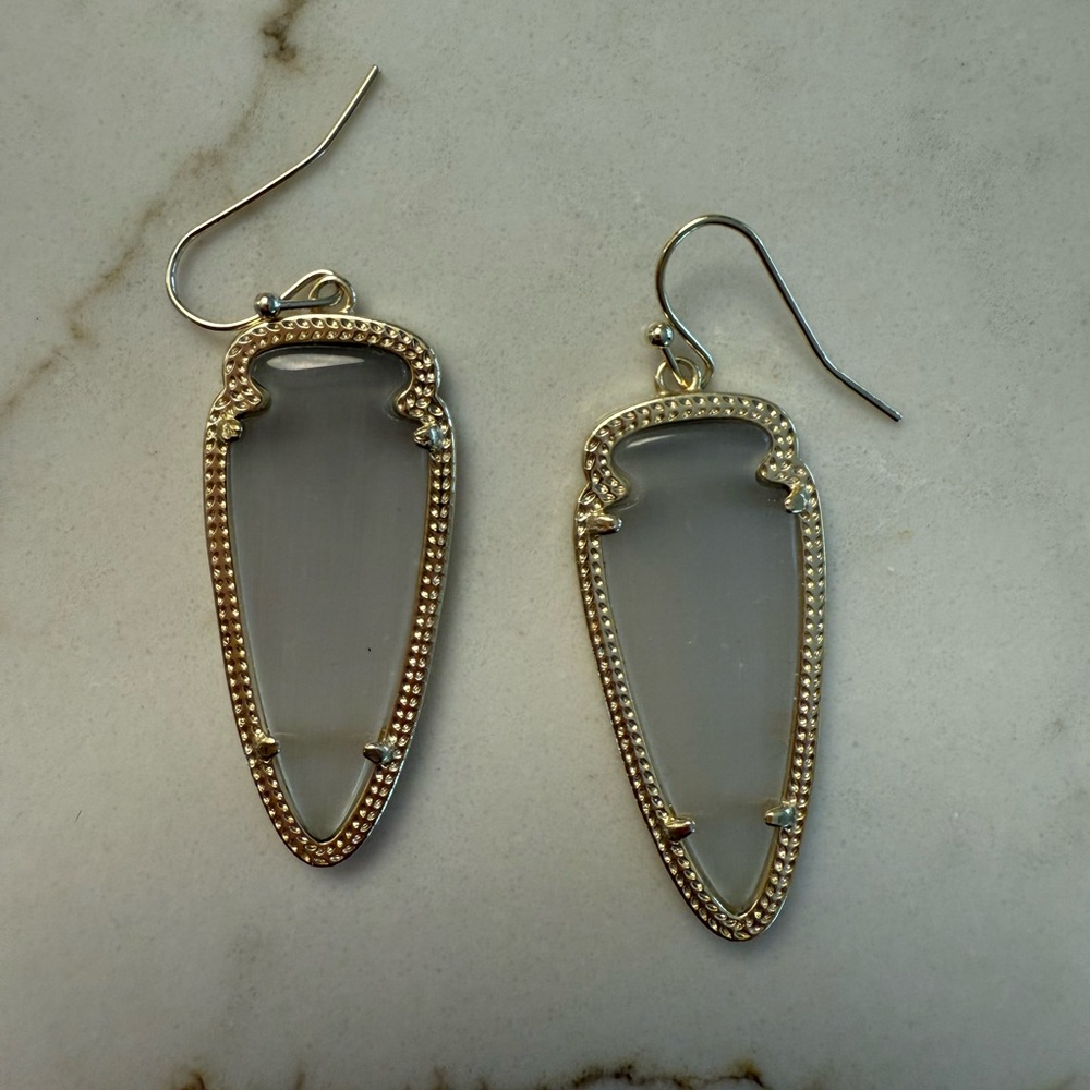 Kendra Scott Sky earrings in slate cats eye